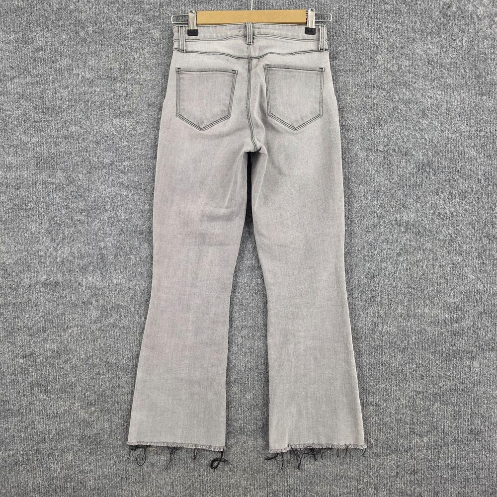 L Agence Jeans 24 Kendra High Rise Cropped Flare Grey Denim Casual Chic Work - Picture 3 of 13